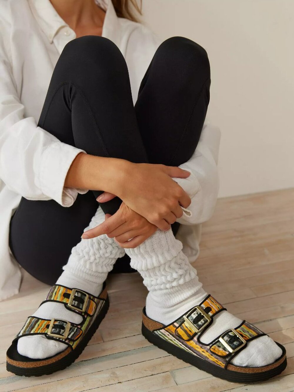 Birkenstock Arizona Papillo Platform Yellow Multi NIB